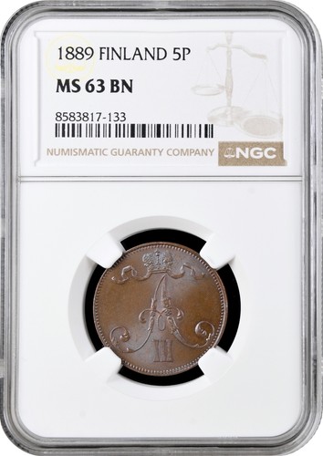 Finlandia penny 1889 ngc - 5,